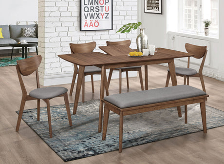 Tampa Furniture Outlet - Coaster - Alfredo 6-piece Butterfly Leaf Dining Set Natural Walnut - 108080-S6