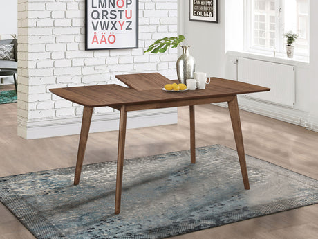 Alfredo 63-inch Extension Leaf Dining Table Natural Walnut - Tampa Furniture Outlet