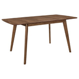 Tampa Furniture Outlet - Coaster - Alfredo 63-inch Extension Leaf Dining Table Natural Walnut - 108080