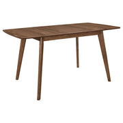 Tampa Furniture Outlet - Coaster - Alfredo 63-inch Extension Leaf Dining Table Natural Walnut - 108080