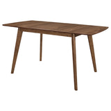 Alfredo 63-inch Extension Leaf Dining Table Natural Walnut - Tampa Furniture Outlet