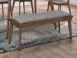Alfredo Upholstered Dining Bench Grey and Natural Walnut - Tampa Furniture Outlet