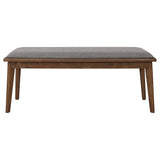 Alfredo Upholstered Dining Bench Grey and Natural Walnut - Tampa Furniture Outlet