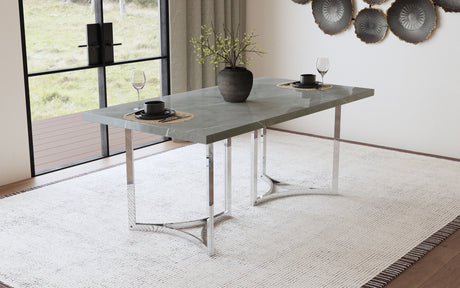 Sterling 72-inch Rectangular Dining Table Grey Faux Marble - Tampa Furniture Outlet