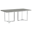 Tampa Furniture Outlet - Coaster - Sterling 72-inch Rectangular Dining Table Grey Faux Marble - 108121