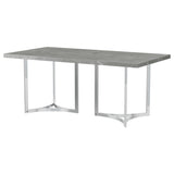 Sterling 72-inch Rectangular Dining Table Grey Faux Marble - Tampa Furniture Outlet
