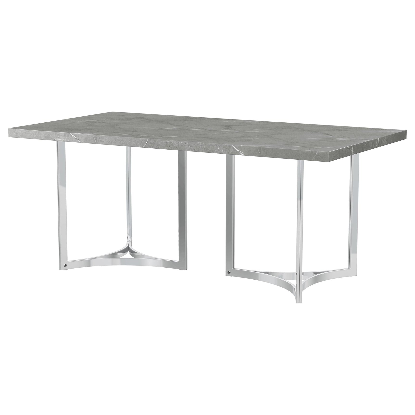 Sterling 72-inch Rectangular Dining Table Grey Faux Marble - Tampa Furniture Outlet