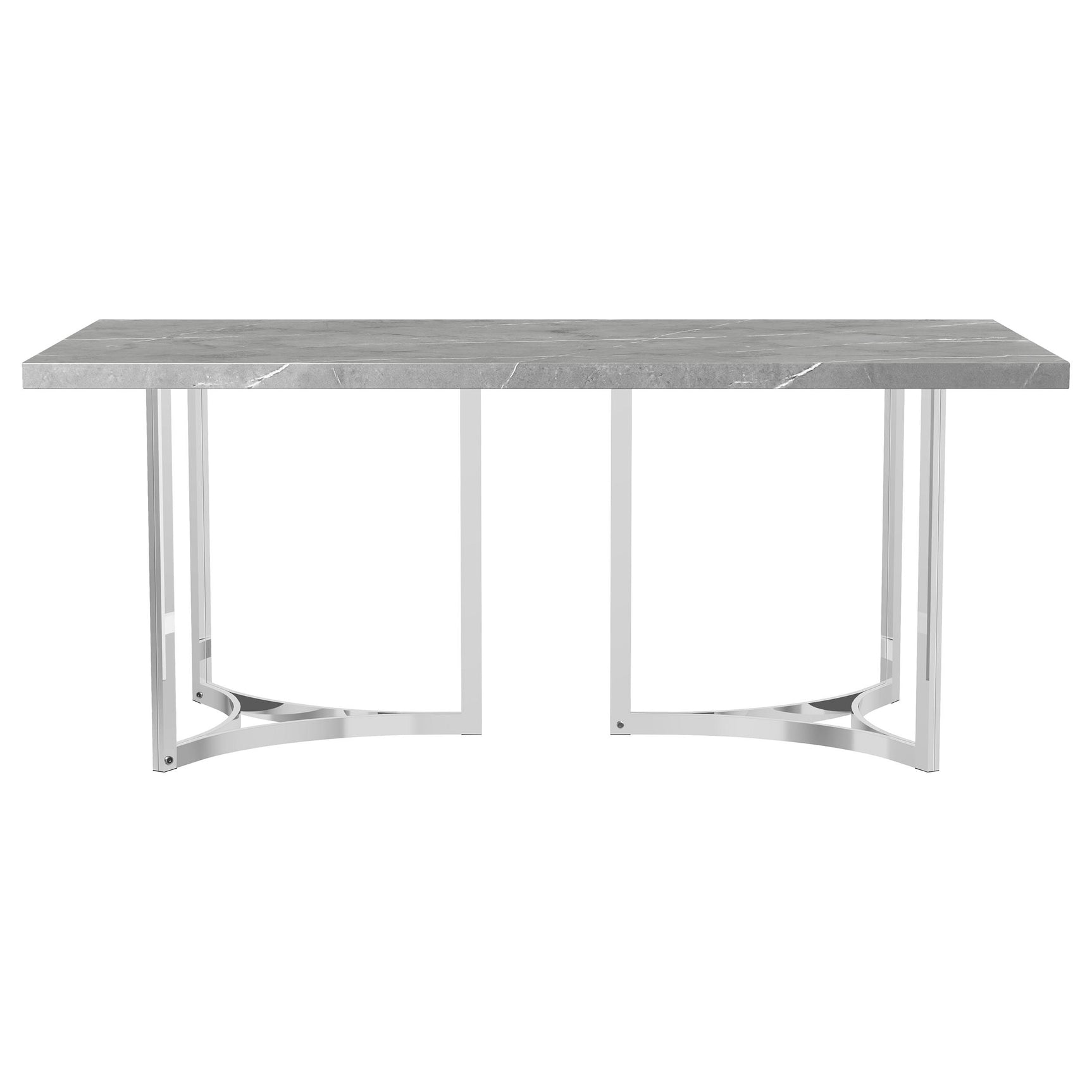 Sterling 72-inch Rectangular Dining Table Grey Faux Marble - Tampa Furniture Outlet