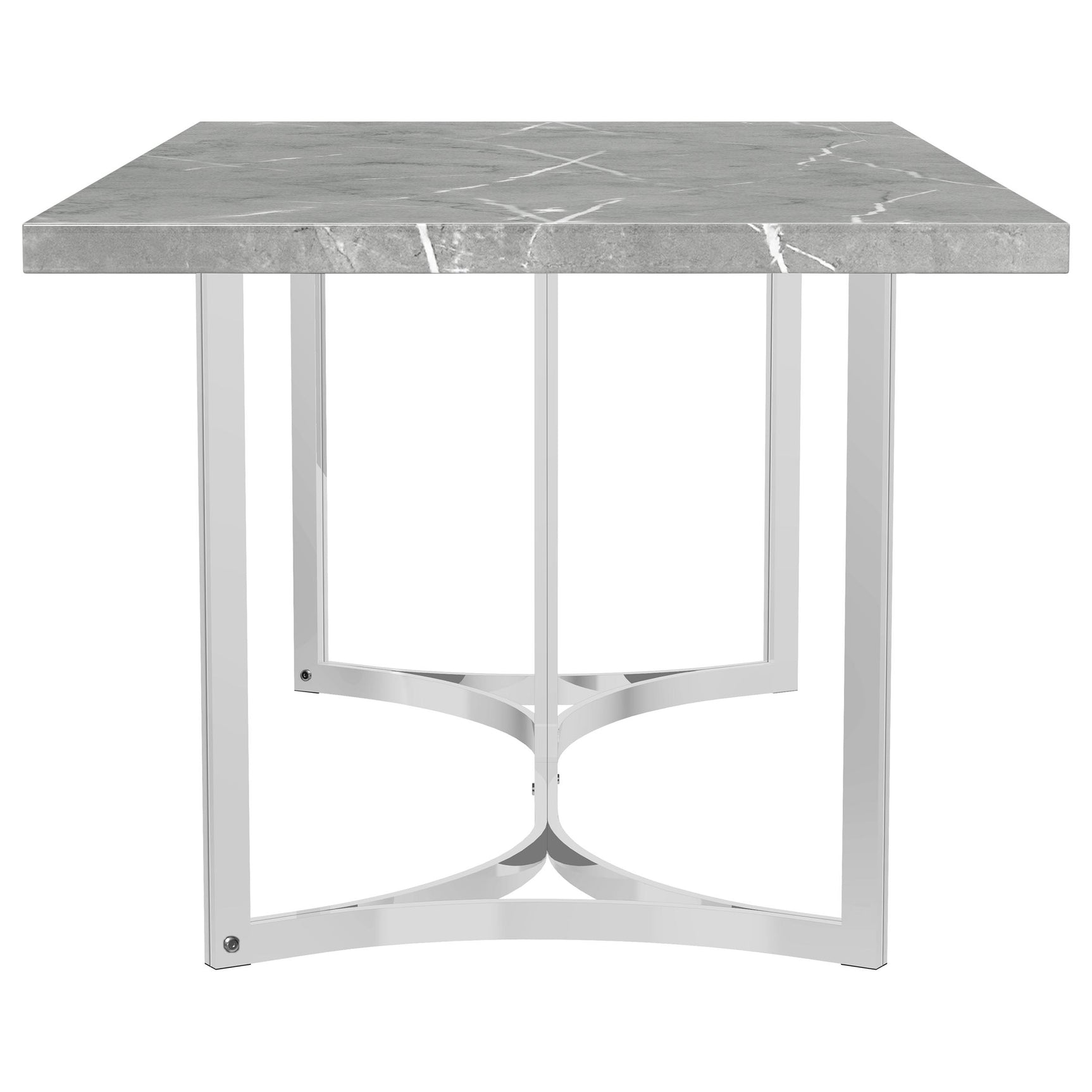 Sterling 72-inch Rectangular Dining Table Grey Faux Marble - Tampa Furniture Outlet