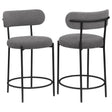 Tampa Furniture Outlet - Coaster - Viola Boucle Upholstered Counter Chair Grey (Set of 2) - 108198