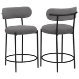 Tampa Furniture Outlet - Coaster - Viola Boucle Upholstered Counter Chair Grey (Set of 2) - 108198