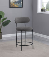 Viola Boucle Upholstered Counter Chair Grey (Set of 2) - Tampa Furniture Outlet