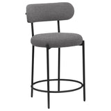 Viola Boucle Upholstered Counter Chair Grey (Set of 2) - Tampa Furniture Outlet
