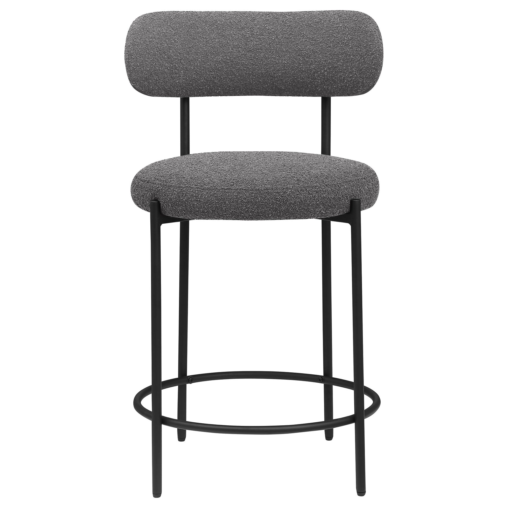 Viola Boucle Upholstered Counter Chair Grey (Set of 2) - Tampa Furniture Outlet
