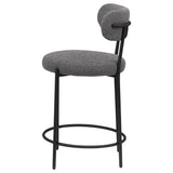 Viola Boucle Upholstered Counter Chair Grey (Set of 2) - Tampa Furniture Outlet