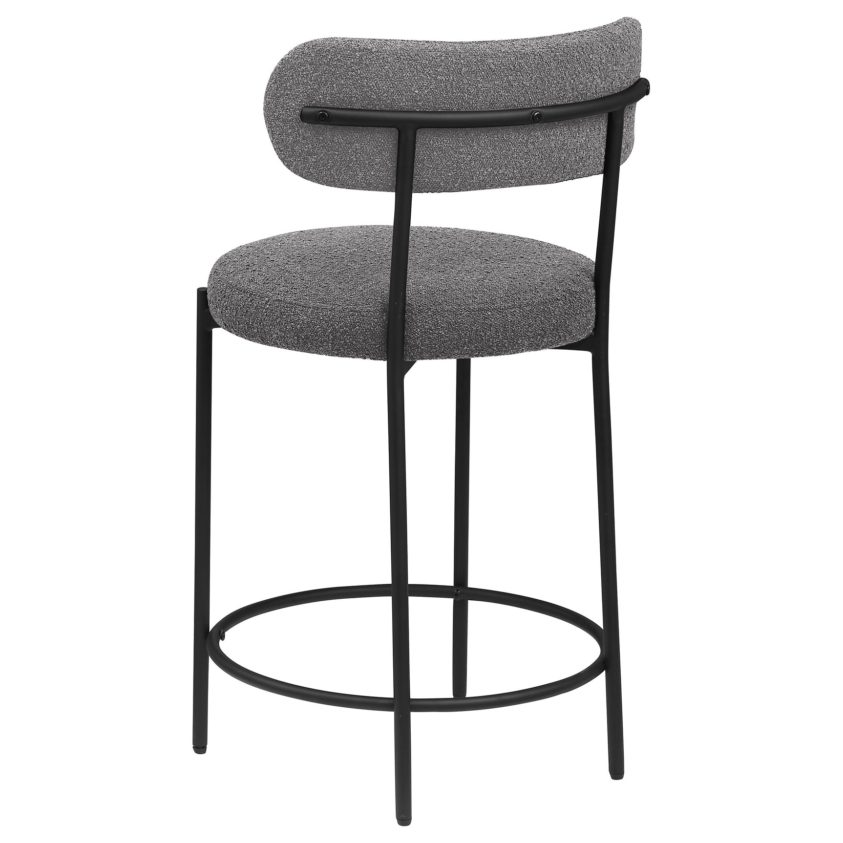 Viola Boucle Upholstered Counter Chair Grey (Set of 2) - Tampa Furniture Outlet