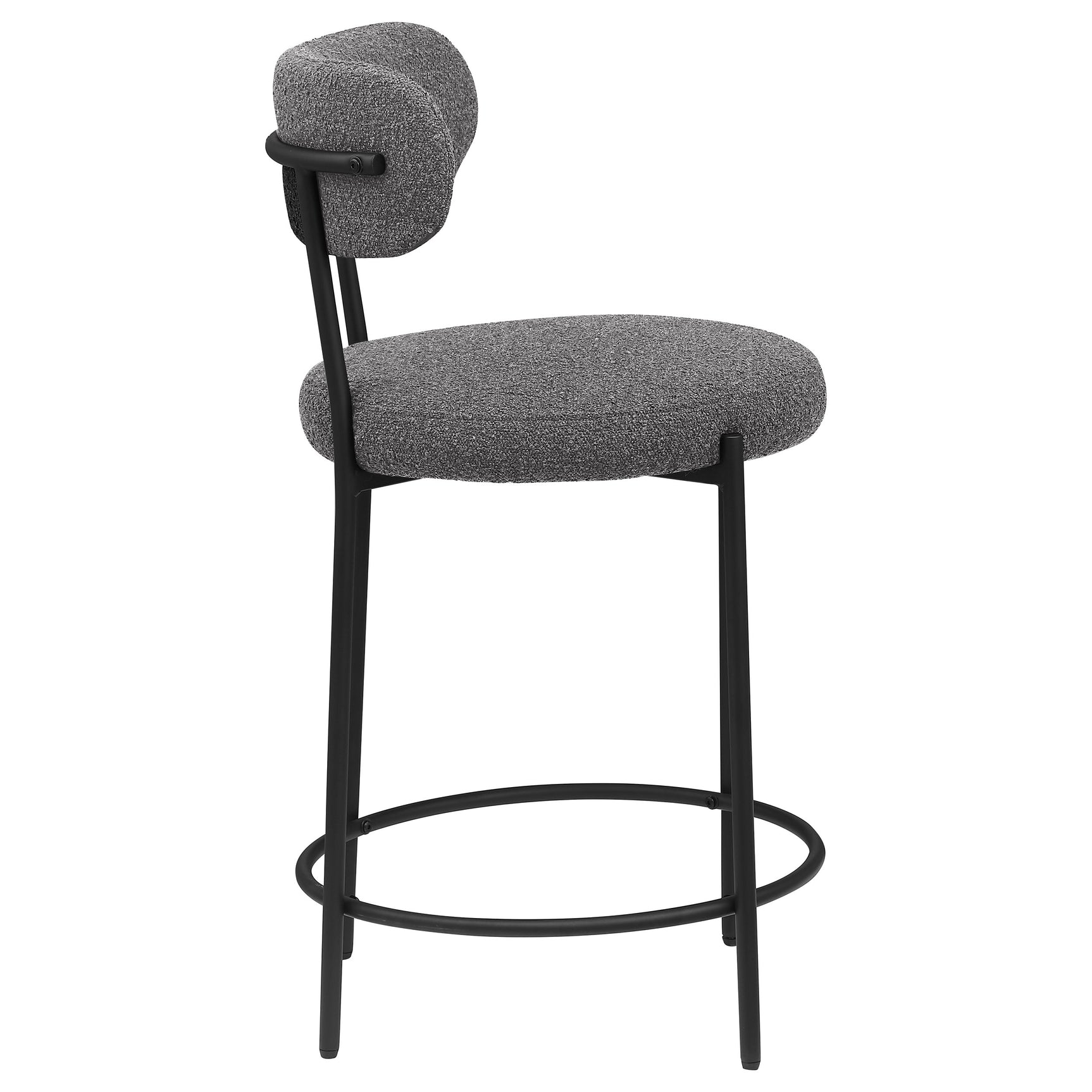 Viola Boucle Upholstered Counter Chair Grey (Set of 2) - Tampa Furniture Outlet