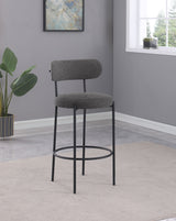 Viola Boucle Upholstered Bar Chair Grey (Set of 2) - Tampa Furniture Outlet