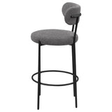 Viola Boucle Upholstered Bar Chair Grey (Set of 2) - Tampa Furniture Outlet