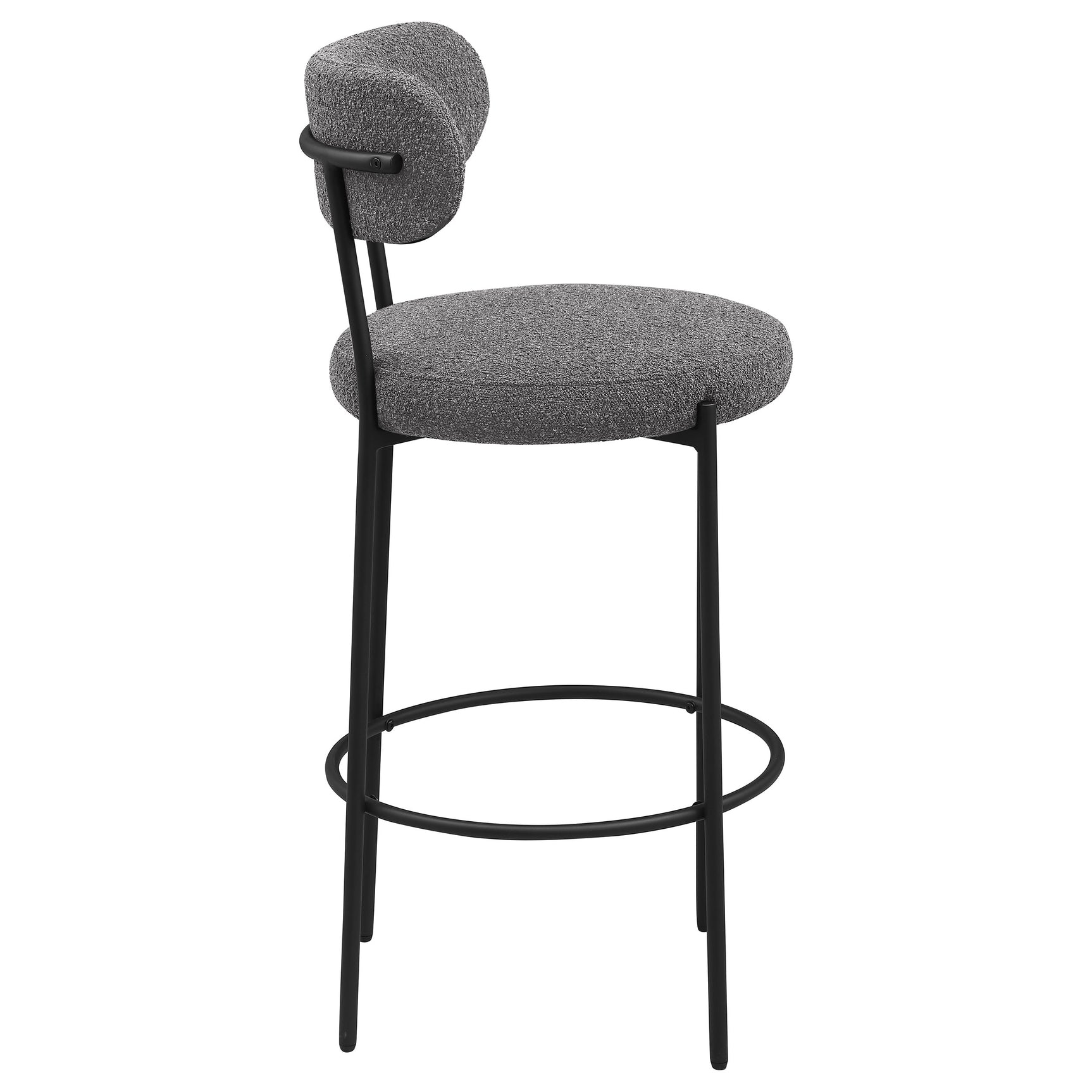 Viola Boucle Upholstered Bar Chair Grey (Set of 2) - Tampa Furniture Outlet