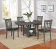 Tampa Furniture Outlet - Coaster - Lavon 5-piece Oval Extension Leaf Dining Set Medium Grey - 108211-S5