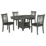 Lavon 5-piece Oval Extension Leaf Dining Set Medium Grey - Tampa Furniture Outlet