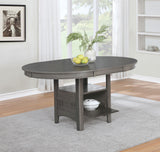 Lavon Oval 60-inch Wood Extension Leaf Dining Table Medium Grey - Tampa Furniture Outlet