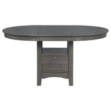 Lavon Oval 60-inch Wood Extension Leaf Dining Table Medium Grey - Tampa Furniture Outlet