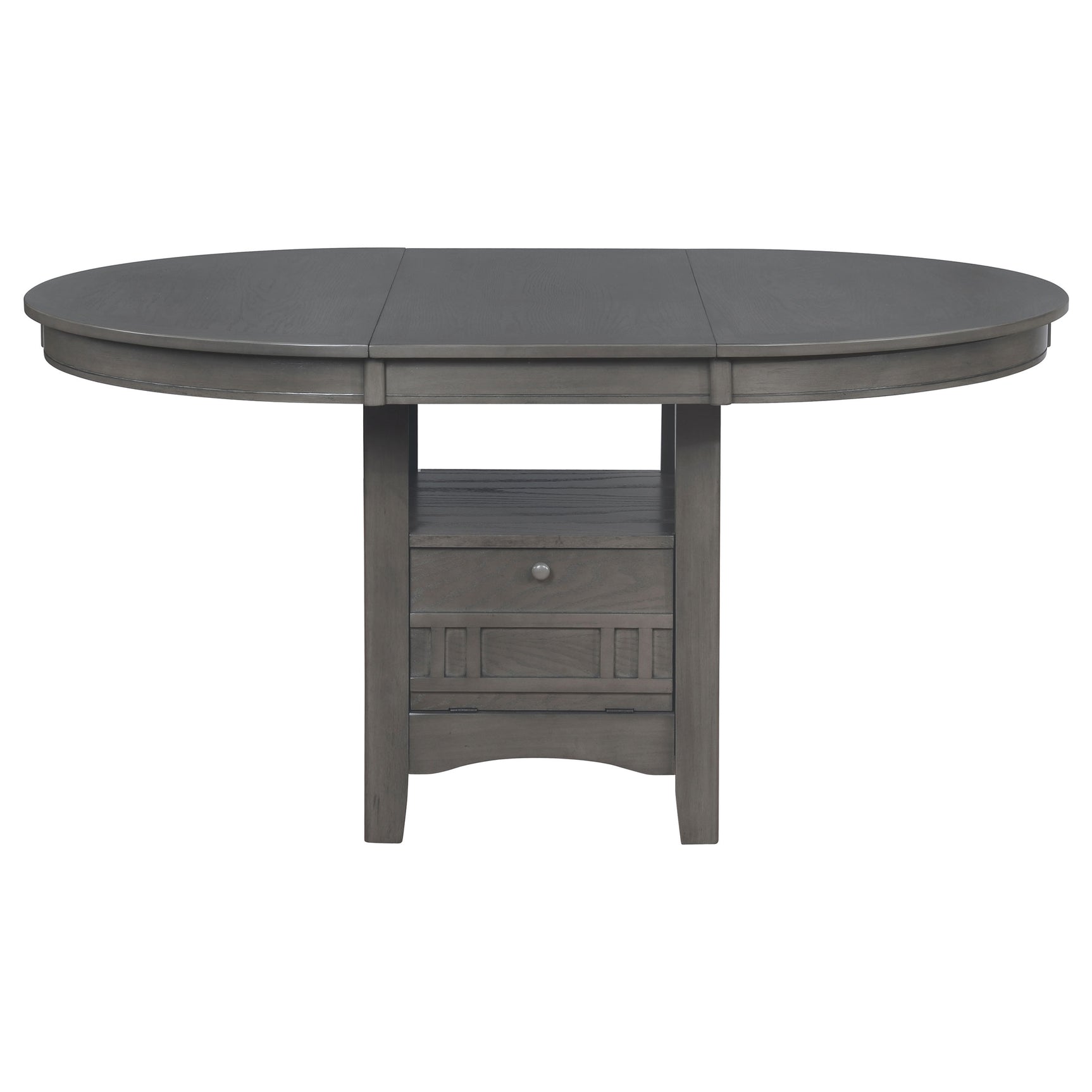 Lavon Oval 60-inch Wood Extension Leaf Dining Table Medium Grey - Tampa Furniture Outlet