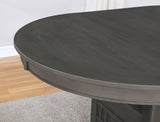 Lavon Oval 60-inch Wood Extension Leaf Dining Table Medium Grey - Tampa Furniture Outlet