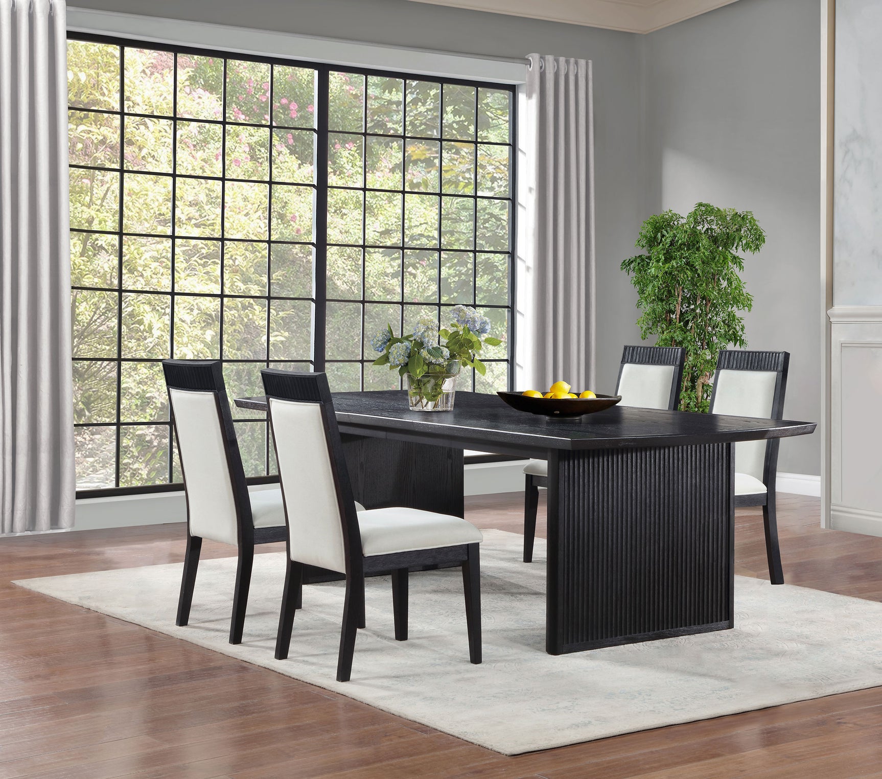Tampa Furniture Outlet - Coaster - Brookmead 5-piece Extension Leaf Dining Table Set Black - 108231-S5A