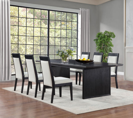 Tampa Furniture Outlet - Coaster - Brookmead 7-piece Extension Leaf Dining Table Set Black - 108231-S7A