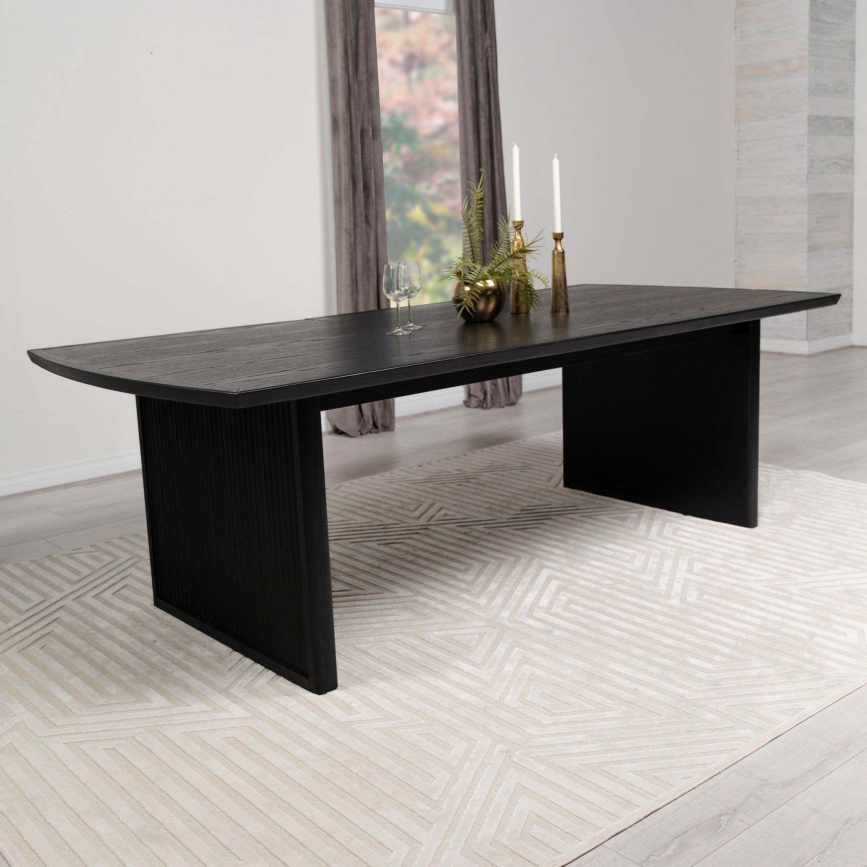 Brookmead 100-inch Extension Leaf Dining Table Black - Tampa Furniture Outlet