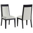 Tampa Furniture Outlet - Coaster - Brookmead Dining Side Chair Ivory and Black (Set of 2) - 108233