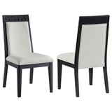 Tampa Furniture Outlet - Coaster - Brookmead Dining Side Chair Ivory and Black (Set of 2) - 108233