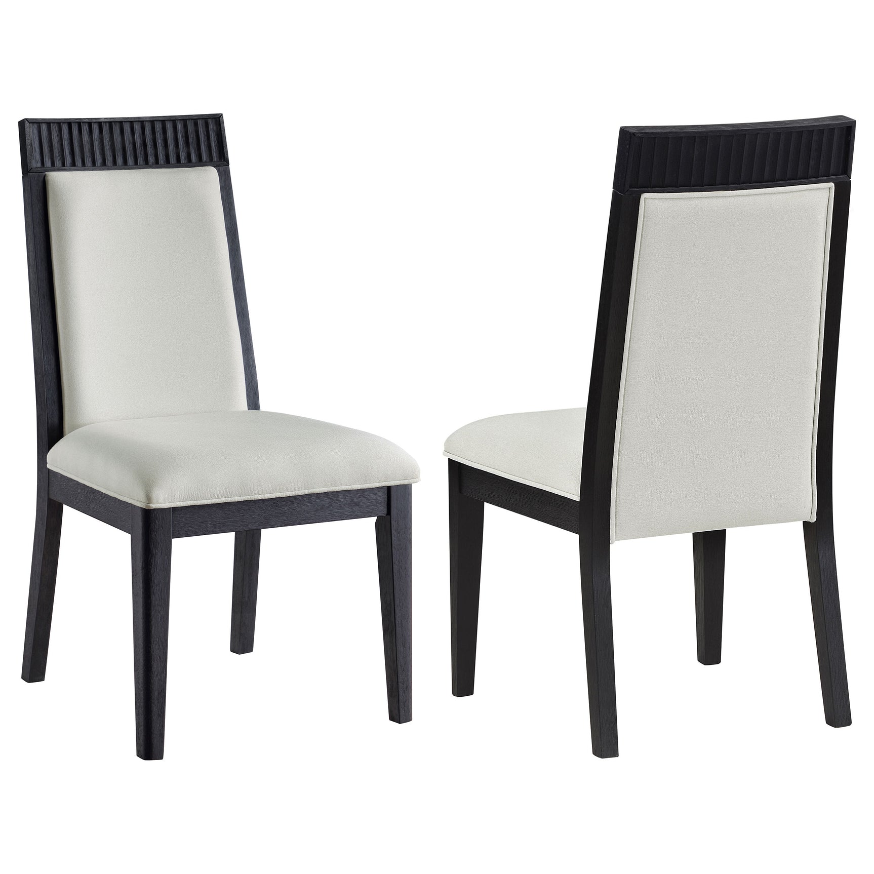 Tampa Furniture Outlet - Coaster - Brookmead Dining Side Chair Ivory and Black (Set of 2) - 108233