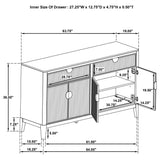 Brookmead 4-door Sideboard Buffet Storage Cabinet Black - Tampa Furniture Outlet