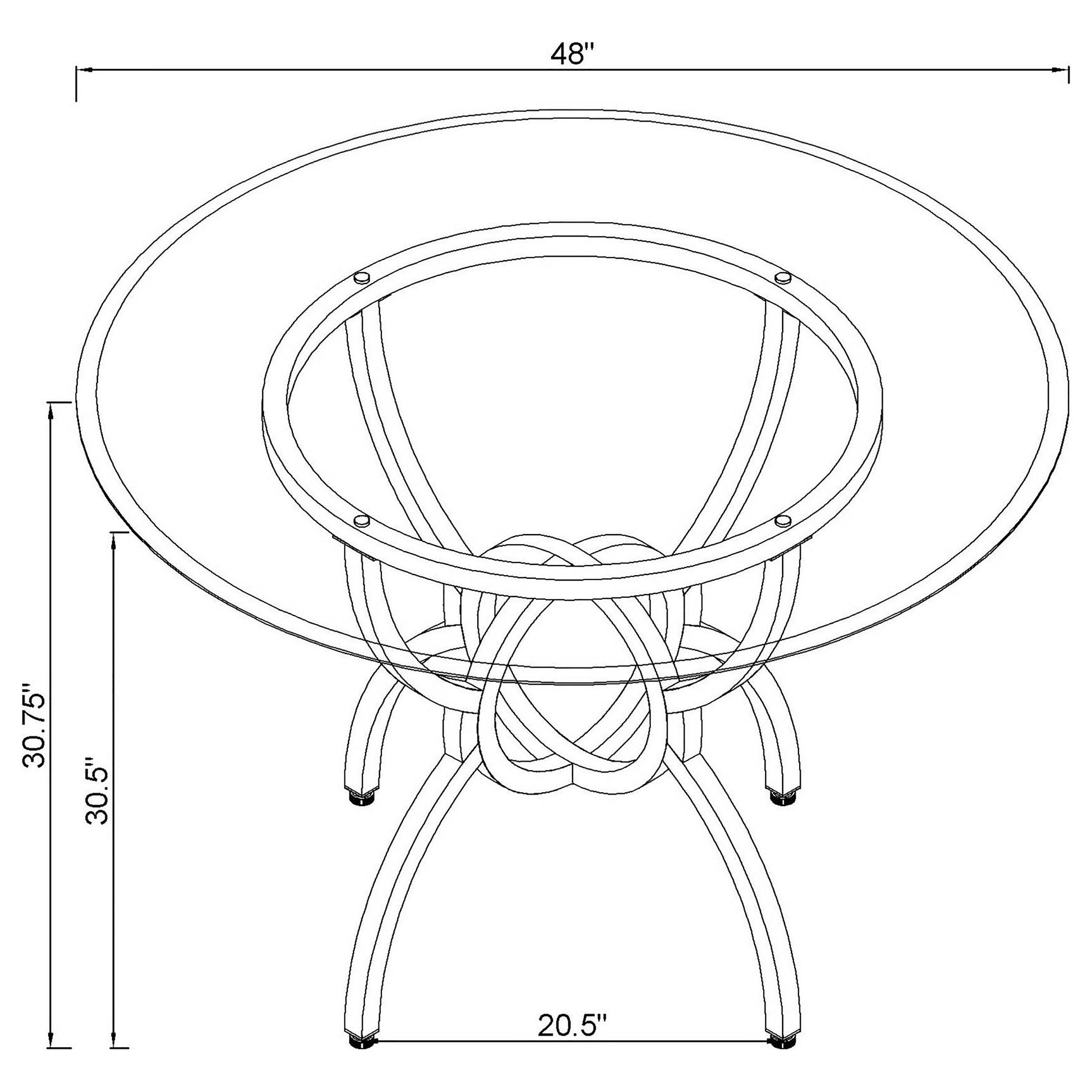 Aviano Round 48-inch Glass Top Metal Dining Table Gunmetal - Tampa Furniture Outlet