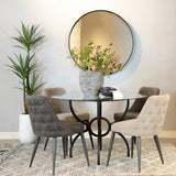 Aviano Round 48-inch Glass Top Metal Dining Table Gunmetal - Tampa Furniture Outlet