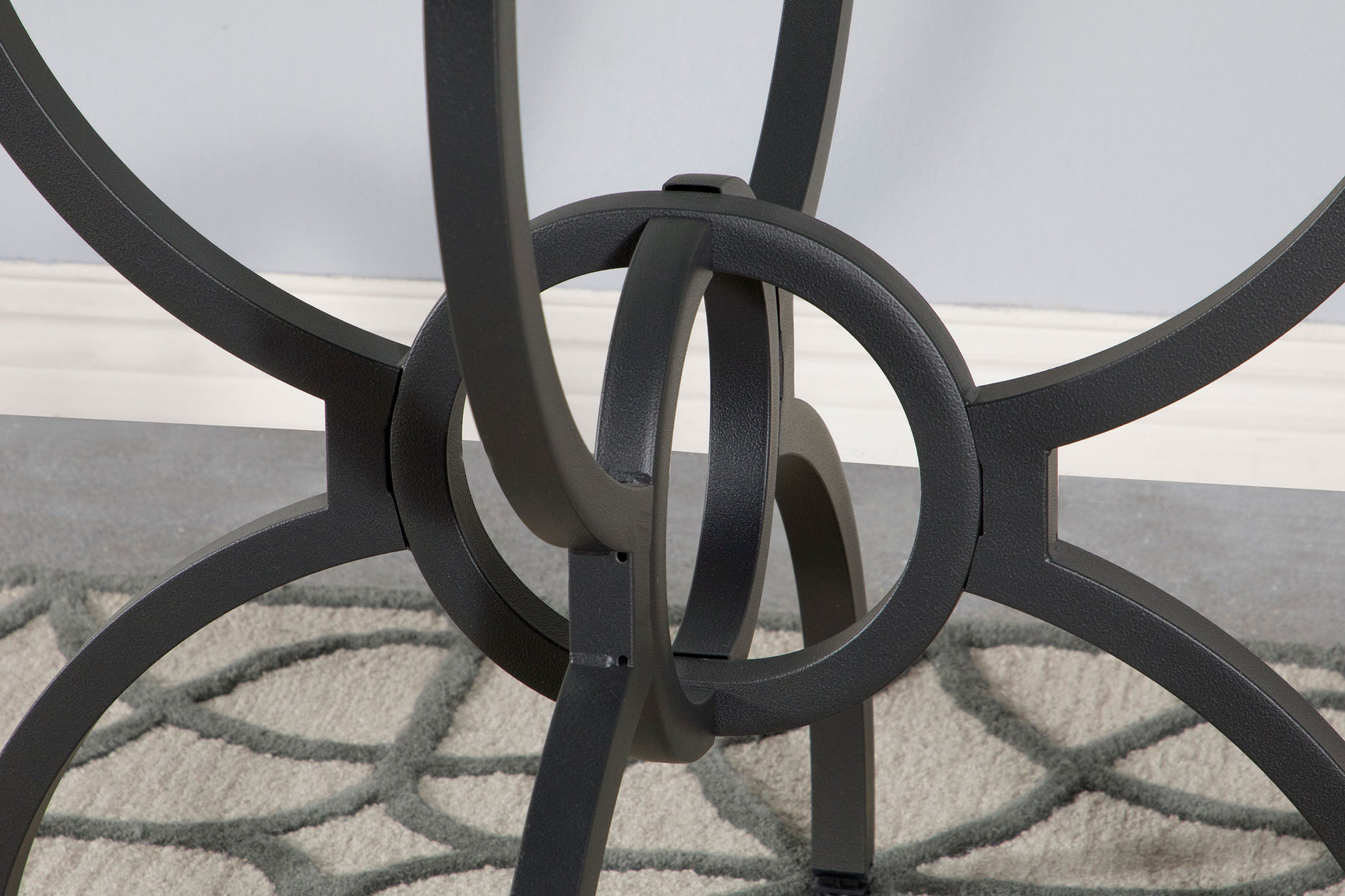 Aviano Round Metal Dining Table Base Gunmetal - Tampa Furniture Outlet