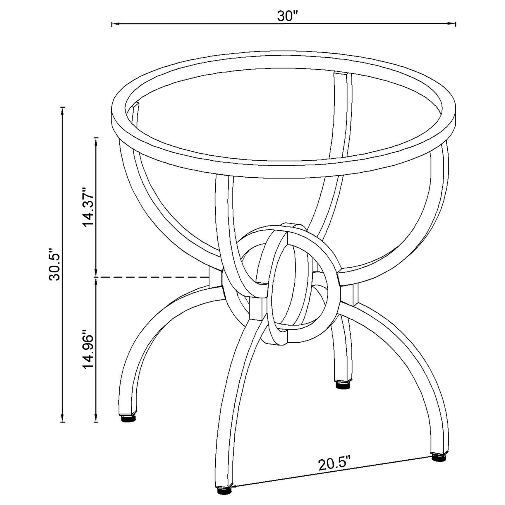 Aviano Round Metal Dining Table Base Gunmetal - Tampa Furniture Outlet