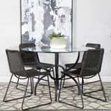 Aviano Round Metal Dining Table Base Gunmetal - Tampa Furniture Outlet