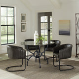 Aviano Round Metal Dining Table Base Gunmetal - Tampa Furniture Outlet