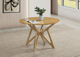 Elowen Round 42-inch Solid Wood Dining Table Light Walnut - Tampa Furniture Outlet