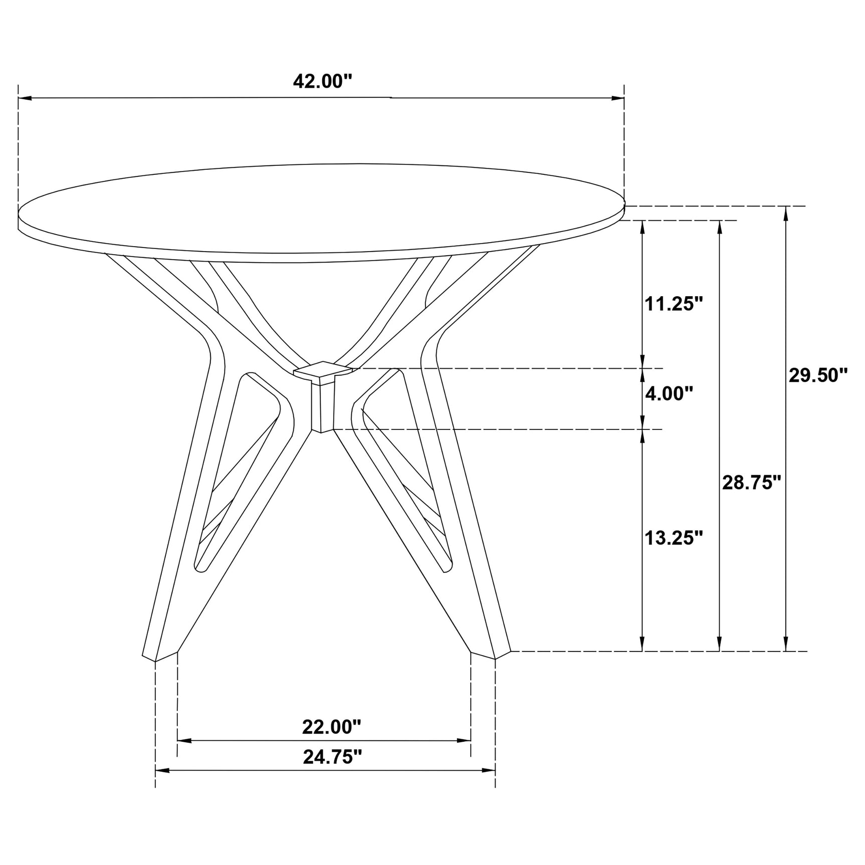 Elowen Round 42-inch Solid Wood Dining Table Light Walnut - Tampa Furniture Outlet