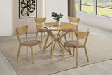 Elowen Round 42-inch Solid Wood Dining Table Light Walnut - Tampa Furniture Outlet
