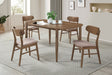 Tampa Furniture Outlet - Coaster - Dortch 5-piece Oval Solid Wood Dining Set Walnut - 108461-S5