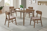 Tampa Furniture Outlet - Coaster - Dortch 5-piece Oval Solid Wood Dining Set Walnut - 108461-S5