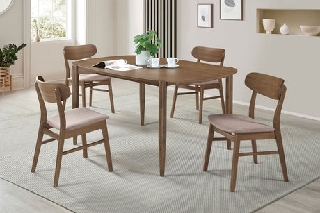 Tampa Furniture Outlet - Coaster - Dortch 5-piece Oval Solid Wood Dining Set Walnut - 108461-S5