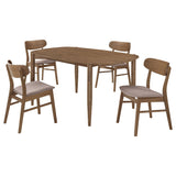 Dortch 5-piece Oval Solid Wood Dining Set Walnut - Tampa Furniture Outlet
